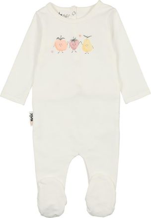 Maniere Fruity Friends Footie in White at Nordstrom, Size 12M