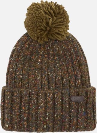 Barbour Mens Barbour Kelson Fleck Pom Beanie Hat OL71 Olive - Brown - Size: ONE size