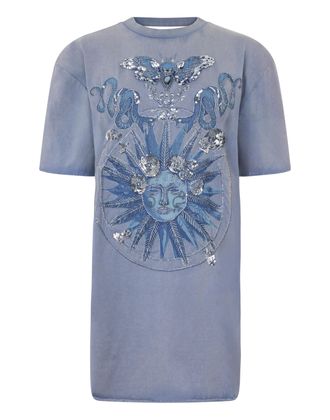 Philipp Plein Open Back T-Shirt Dress Butterfly Tattoo