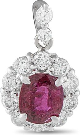 Luxury Bazaar Platinum 0.52ct Diamond and Ruby Pendant MF23-110425