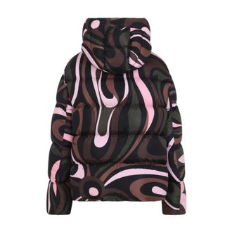 Pucci Marmo Print Donsjack - Dames - Jassen - Veelkleurig - Maat: XS Zijde