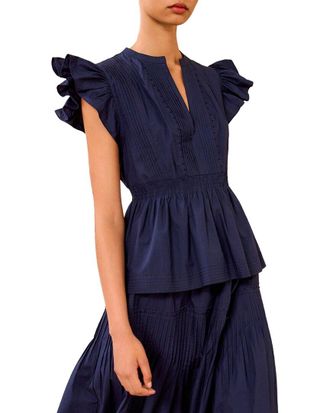 Ulla Johnson Luise Flutter Sleeve Top