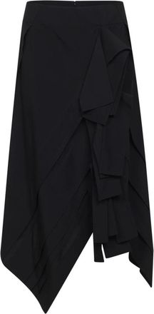 Bottega Veneta Midi Rok - Dames - Midirokken - Zwart - S - Wol - Rokken