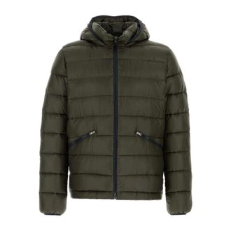 Herno Down Jackets, male, Green, Size: S Quilted Nylon Down Jacket