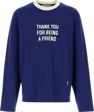 Ami Long Sleeve Tops - Heren - Longsleeves - Blauw - M - Tops