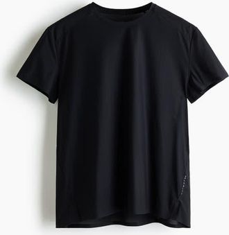 H&M Regular Fit Running T-shirt With Drymove in Black at Nordstrom, Size Xx-Large