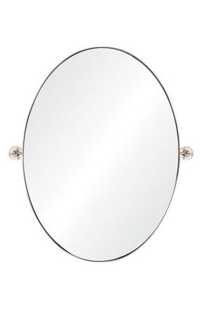 RENWIL Azalea Oval Wall Mirror in Polished Nickel at Nordstrom