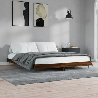 vidaXL Vidaxl - Estructura De Cama Sin Colch&oacute;n Madera Marr&oacute;n Roble 120x200 Cm