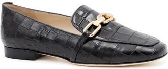 Amalfi By Rangoni Gentile Bit Loafer in Black Cocco Bengala Gold at Nordstrom, Size 7.5