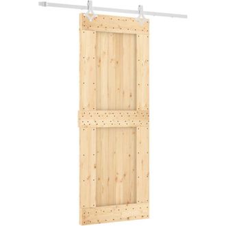vidaXL Puerta Corredera Con Herrajes Madera Maciza De Pino 80x210 Cm Vidaxl