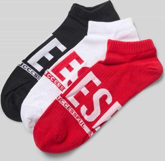 Diesel Sneakersocken mit Label-Detail im 3er-Pack in Rot, Gr&ouml;&szlig;e 43-46