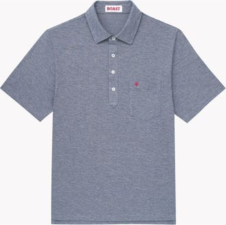 Boast Club Polo in Navy Microstripe at Nordstrom, Size Xx-Large