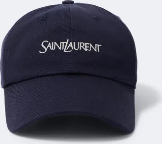 Saint Laurent Gorra de gabardina de algod&oacute;n