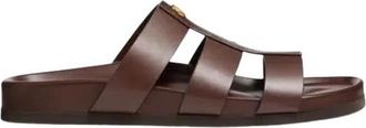 Valentino Garavani Mules Val E26 - Heren - Sandalen - Bruin - 40 EU - Leer - Schoenen