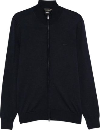HUGO BOSS Cardigan con zip intera - - Knitwear - Uomo - Blu - XL