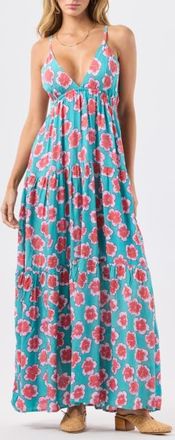Tiare Hawaii Micah Floral Maxi Dress in Lanai Floral Aquamarine at Nordstrom, Size X-Small/small