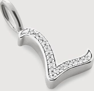 Monica Vinader Sterling Silver Alphabet L Diamond Pendant Charm Diamond