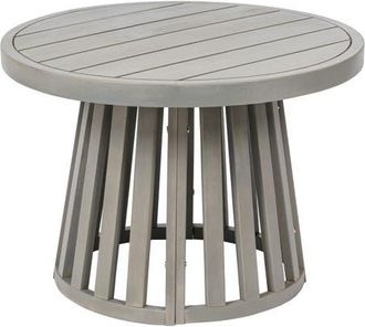 Jonathan Y Designs Solanya 27.5 Modern Coastal Acacia Wood Indoor/Outdoor Pedestal Base Round Coffee Table in Gray Wash at Nordstrom