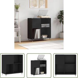 vidaXL Mobile per vinili - Mobile Porta Dischi Nero 84,5x38x89 cm in Legno Multistrato