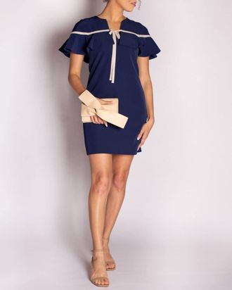 Camilyn Beth Womens The Palais Dress In Navy/beige