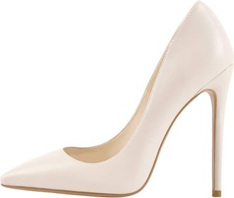 Generic Womens Classic Pumps Pointed Toe Sexy 4.7 Inches High Heels Beige