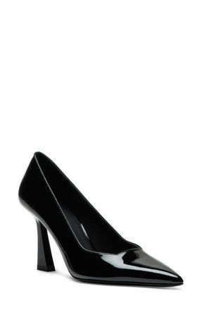 Stuart Weitzman Vinnie 85 Patent Leather Pointed Toe Pump in Black at Nordstrom, Size 5.5