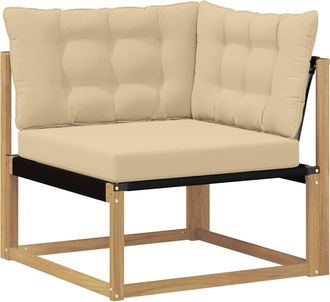 vidaXL Sof&aacute; De Esquina Para Exteriores Madera De Acacia S&oacute;lida Blanco Vidaxl
