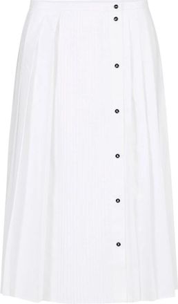 Iceberg Relaxte Geplooide Rok - Dames - Midirokken - Wit - 2XS - Katoen - Rokken