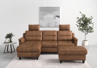 Sit&more Ecksofa »Farö L-Form« inklusive Federkern, wahlweise mit Bettfunktion und Bettkasten