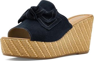 Spring Step Ellyn-Woven Womens Wedge Shoes Navy Suede : EU 41 (US Womens 9.5-10) M