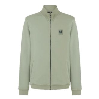 Belstaff Bomber Jackets, male, Green, S, Cotton Fleece Zip Sweatshirt Green