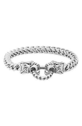 Steeltime HMY JEWELRY Stainless Steel Dragon Cuff Bracelet in Metallic at Nordstrom Rack