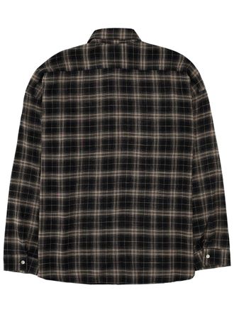 Sunflower Mens Shirt Checked Black Viscose-Linen