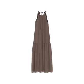 PESERICO Peserico, Maxi Dresses, female, Brown, Size: XS Long Georgette Dress
