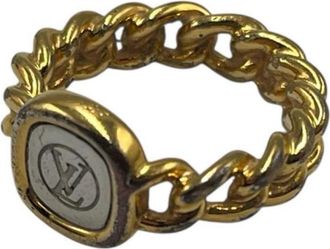 Louis Vuitton Gold Gold Plating Band Ring (Pre-Owned)