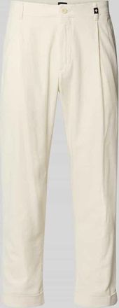Strellson Relaxed Fit Bundfaltenhose aus Baumwoll-Mix mit Leinen-Anteil Modell LOUIS-W in Beige, Gr&ouml;&szlig;e 30/32