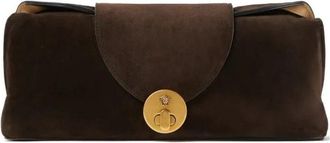 Versace Vivian Suede Clutch - Dames - Clutches - Bruin - ONE Size - Leer - Tassen
