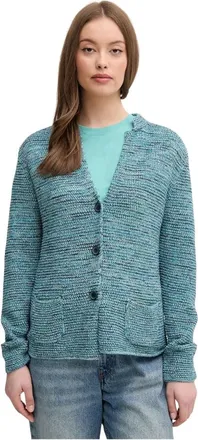 Benetton Katoenen Cardigan - Dames - Truien - Blauw - Maat: S Katoen