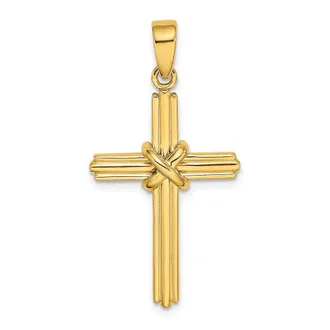 Diamond2Deal 14k Yellow Gold Polished X Center Cross Charm