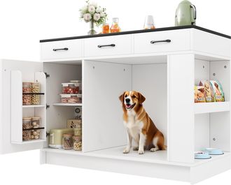 STILVORA Carro De Cocina Con 3 Cajones, Estante Para Especias, Balda Ajustable Y Hueco Abierto, En Mdf, Blanco
