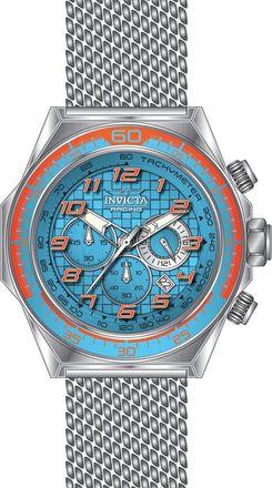 Invicta Racing 47901 Heren Horloge - Quartz Uurwerk - Roestvrij Staal met blauwe Wijzerplaat - 50mm