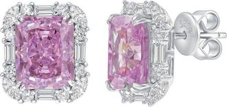 Suzy Levian Suzy Levian Gala Collection Silver Cz Stud Earrings