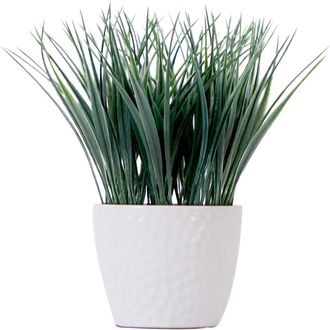 Nearly Natural 9-in Artificial Grass Plant with Decorative Planter in Green at Nordstrom