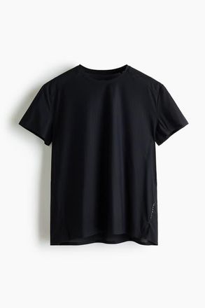 H&M Regular Fit Running T-shirt With Drymove in Black at Nordstrom, Size Xx-Large