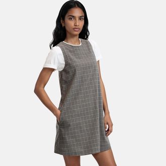 La Redoute Collections Korte, mouwloze jurk met ruitjesmotief