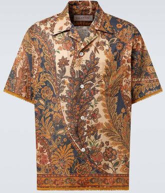 Valentino Camicia in lino con stampa paisley
