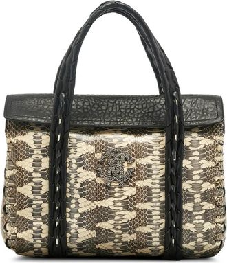 Roberto Cavalli Borsa tote Watersnake - Toni neutri