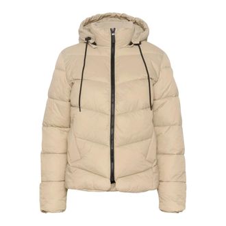 Kaffe Quilted Feather Gray Jacket with Hood - female - Kaffe - Winter Jackets - Gray - 2XL - Jackets