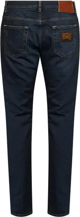 Dolce & Gabbana Mens Slim Stretch Denim Jeans, Blue Cotton