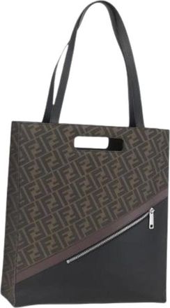Fendi Pre-owned Tote Bags, female, Black, Size: ONE SIZE Pre-owned Canvas Tote Bag